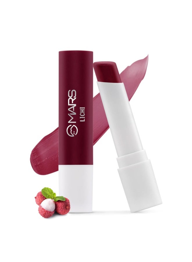 MARS Aqua Splash Tinted Lip Balm Enriched with Shea Butter, Jojoba Oil, Vitamin-E & Cocoa Extract | Repair Chapped Lips | Non-Sticky, Moisturising & Nourishing (3.0 gm) (07-LICHI) - Image 1
